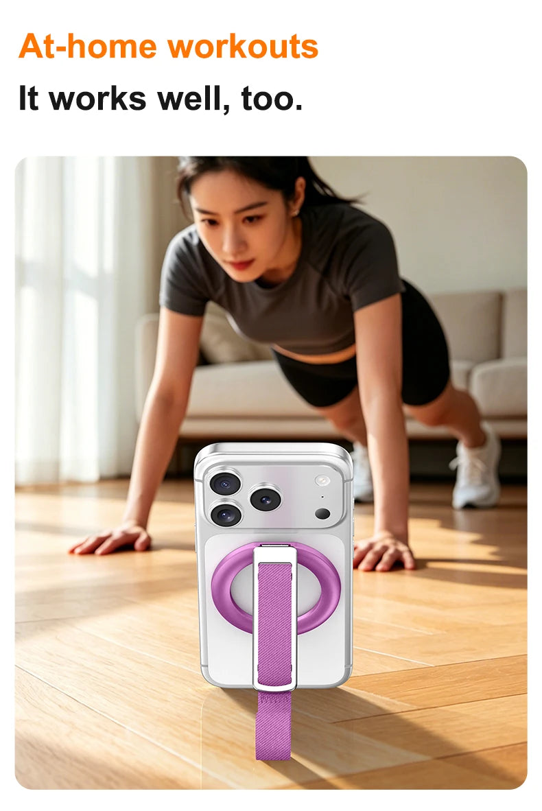 Magnetic Wrist Strap Phone Holder with 360° Ring Stand