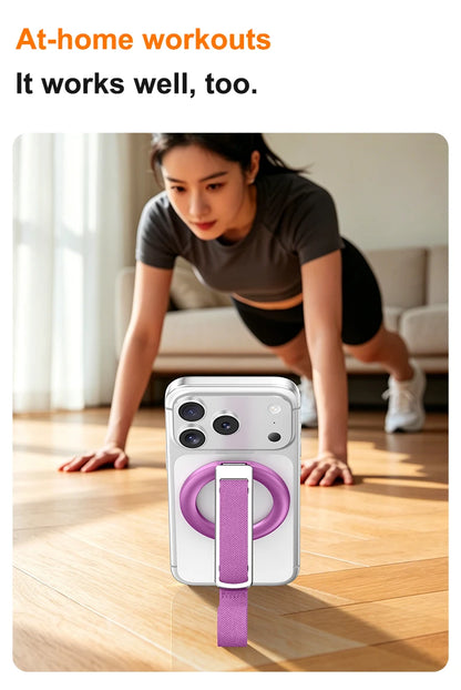 Magnetic Wrist Strap Phone Holder with 360° Ring Stand
