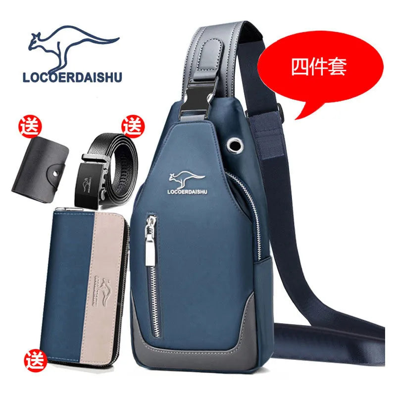 Men's Chest Bag New Fashion Korean Style Casual Sports Water Proof Oxford Chest Crossbody Bags for Men Shoulder Messenger Bag