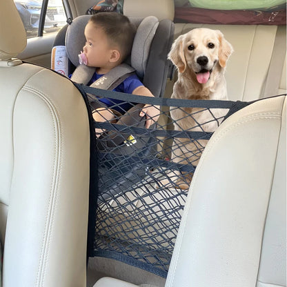 Car Seat Gap Storage Net Bag – Elastic Mesh Organiser & Pet Barrier