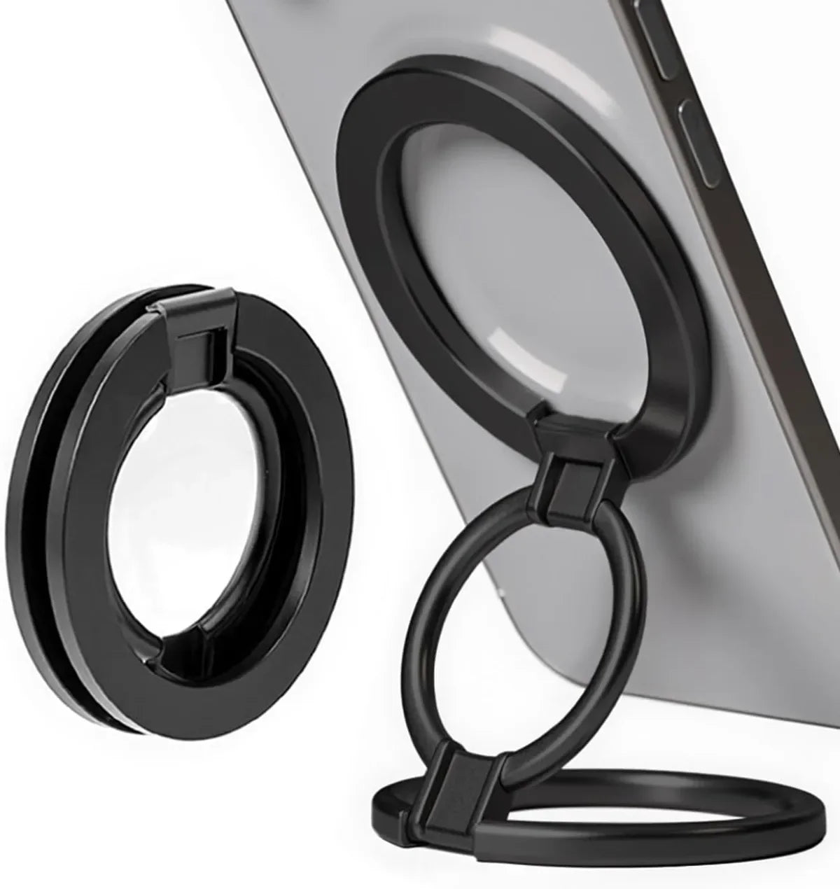 Dual Magnetic Phone Holder Stand 360° Rotating Foldable For MagSafe Mount Portable Desktop & Car Use For iPhone 12/13/14/15/16