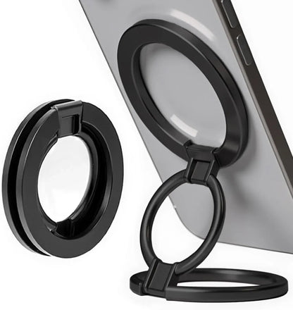 Dual Magnetic Phone Holder Stand 360° Rotating Foldable For MagSafe Mount Portable Desktop & Car Use For iPhone 12/13/14/15/16