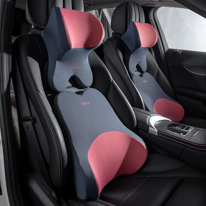 3D Memory Foam Car Headrest & Lumbar Support Pillow