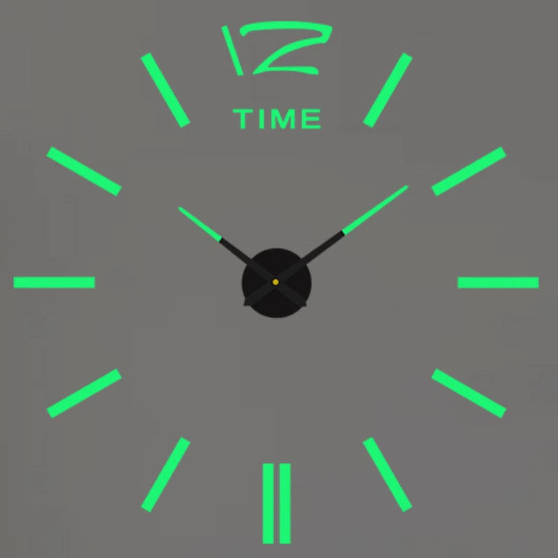 Large Roman Numeral Acrylic Mirror Wall Clock – DIY 3D Sticker