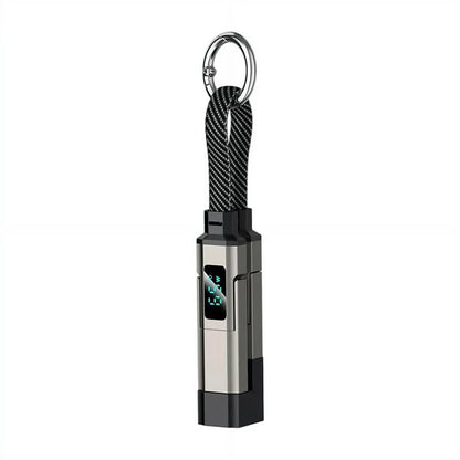4-in-1 Keychain Charging Cable with LED Display – USB-C Fast Charge