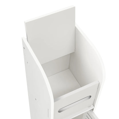 Bathroom Cabinet Unit with Door and Toilet Paper Holder, PVC Material, Slim, Floor Standing, Easy to Assemble, 80x15x17cm