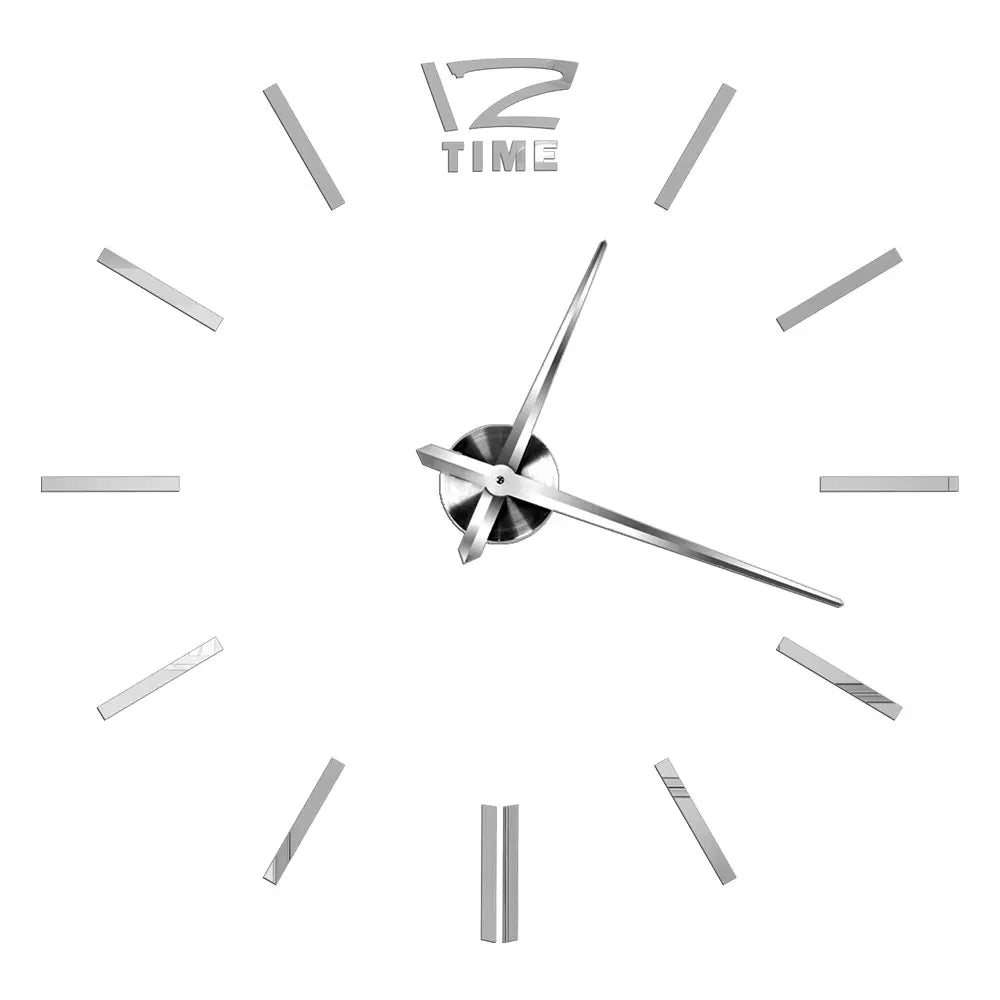 Large Roman Numeral Acrylic Mirror Wall Clock – DIY 3D Sticker