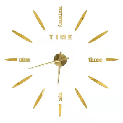 Large Roman Numeral Acrylic Mirror Wall Clock – DIY 3D Sticker