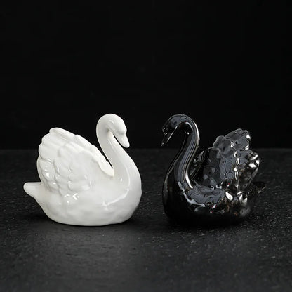 Ceramic Swan Ornament – Luxury Home Décor Sculpture