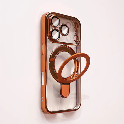 Luxury Plating Magnetic Bracket Phone Case For iPhones