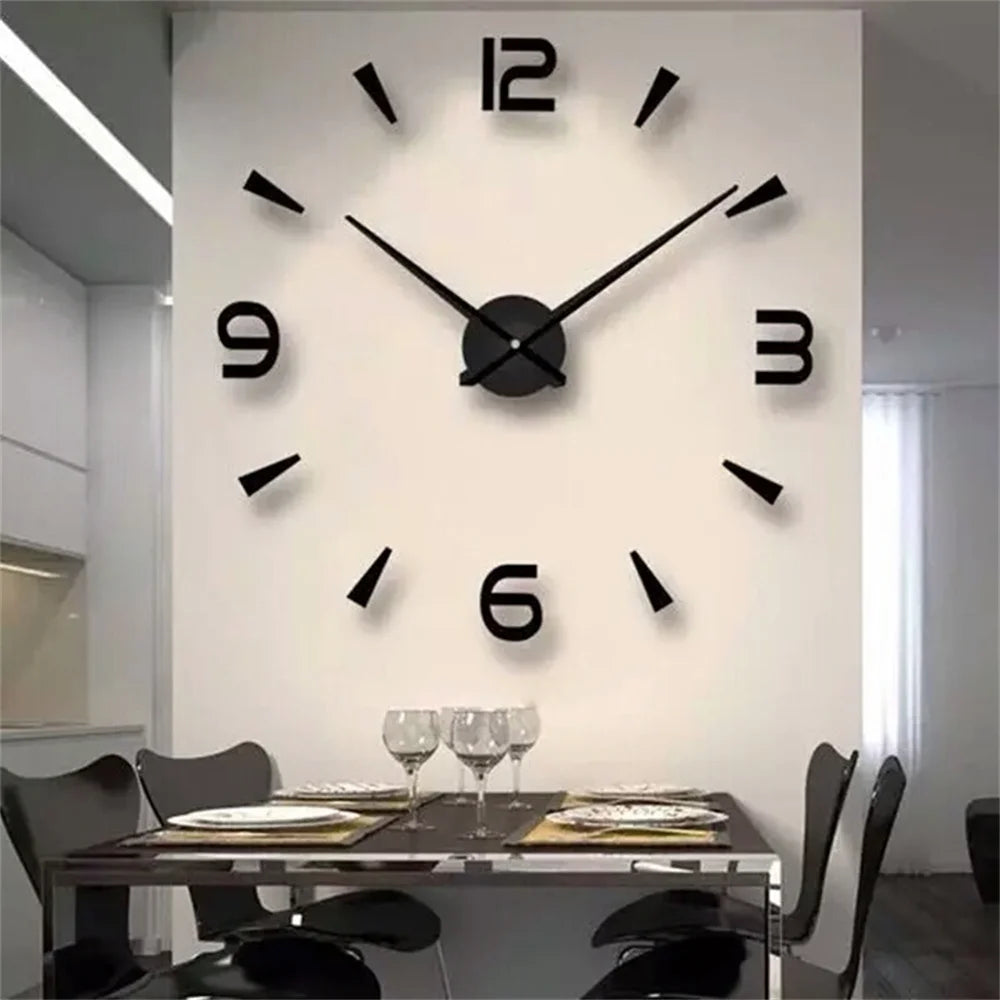 Large 3D Luminous Acrylic Wall Clock – DIY European Style