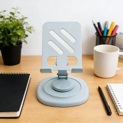 Cell Phone Stand for Desk - [360° Rotation] Sturdy Adjustable Desktop Phone Holder, Foldable Mobile Stand, for Smartphone