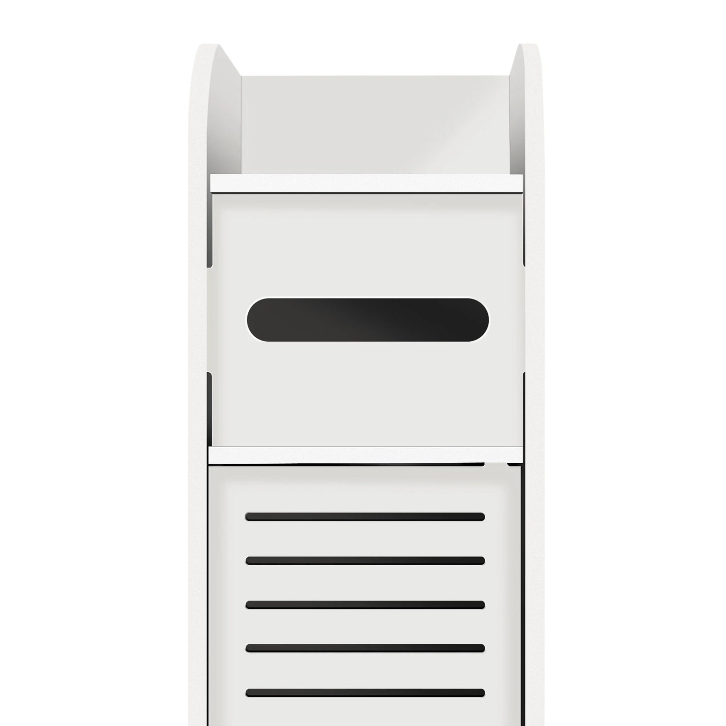Bathroom Cabinet Unit with Door and Toilet Paper Holder, PVC Material, Slim, Floor Standing, Easy to Assemble, 80x15x17cm