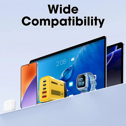 5 Port GaN USB C Charger 240W PD Fast Charger Phone Adapter Wall Charger For iPhone Samsung Xiaomi Huawei Fast Charging Plug