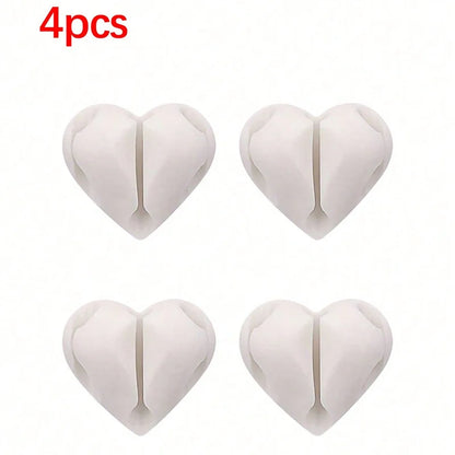 Heart-Shaped Cable Winder & Clip – Cord Organiser (2/4 Pack)