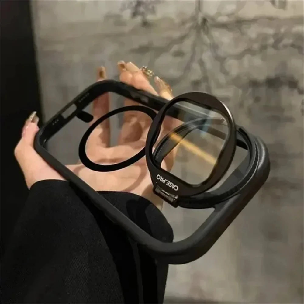 Camera Lens Protection Flip Bracket Stand For Magsafe Magnetic Case for iPhone 15 11 12 13 14 16 17 Pro Max Plus Clear Cover