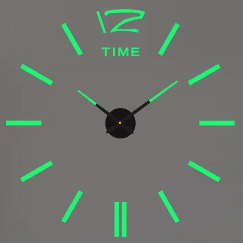 Large 3D Luminous Acrylic Wall Clock – DIY European Style