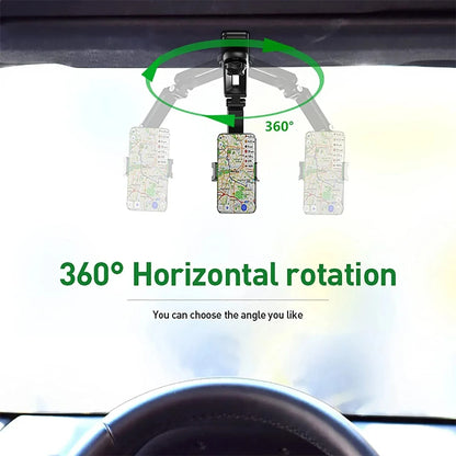 Car Sun Visor Phone Mount – 360° Adjustable Clip Holder