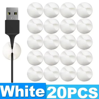 Self-Adhesive Cable Clips – Silicone Cord Organisers (10/20/30 Pack)