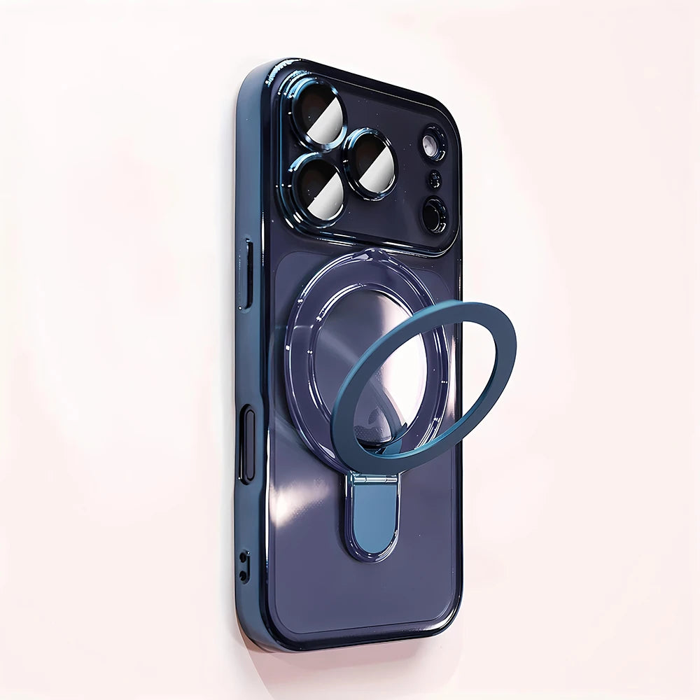 Luxury Plating Magnetic Bracket Phone Case For iPhones