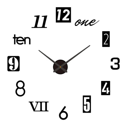 Large 3D Luminous Acrylic Wall Clock – DIY European Style
