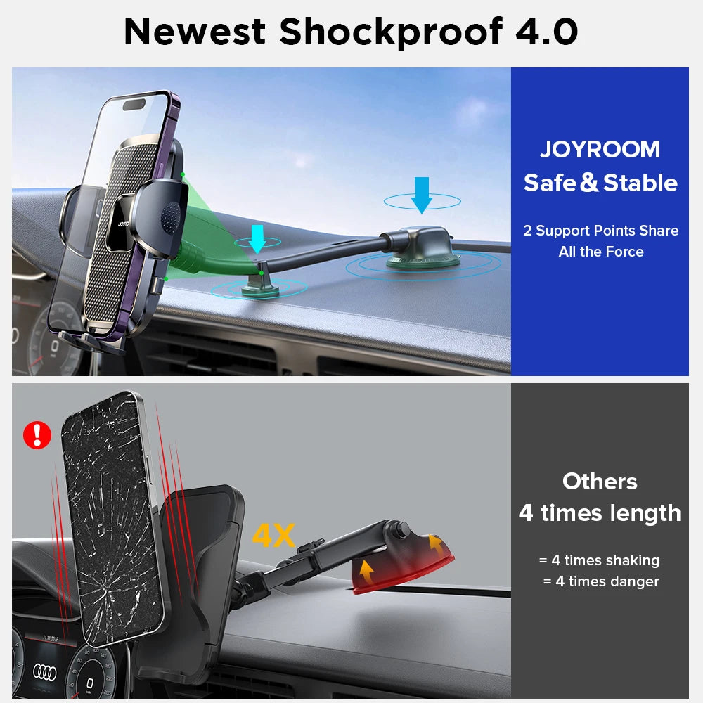 Joyroom 360° Car Phone Holder Mount – Dashboard, Air Vent & Curved Rod (JR-ZS259)