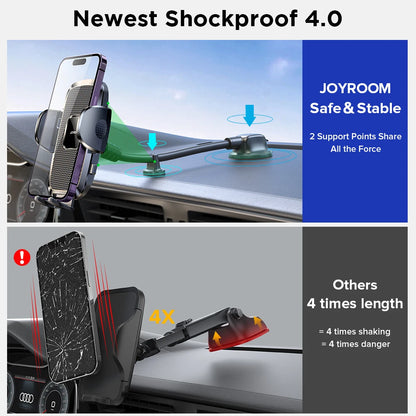 Joyroom 360° Car Phone Holder Mount – Dashboard, Air Vent & Curved Rod (JR-ZS259)