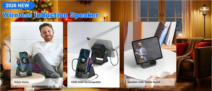 2-in-1 Phone Stand & Bluetooth Speaker with RGB Light