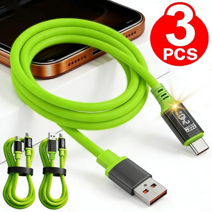 240W USB-C Fast-Charging Cable – 3-Pack (0.3m/1m/1.5m/2m)