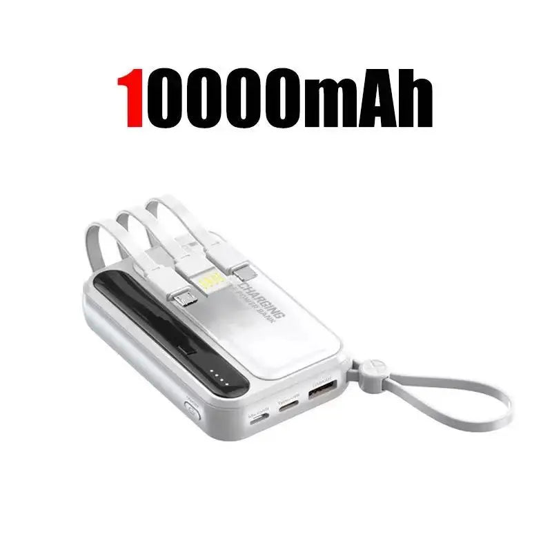 2026 500000mAh 4-in-1 Power Bank With Large Capacity Built-in Cable Digital Display Light Portable And Multifunctional Battery