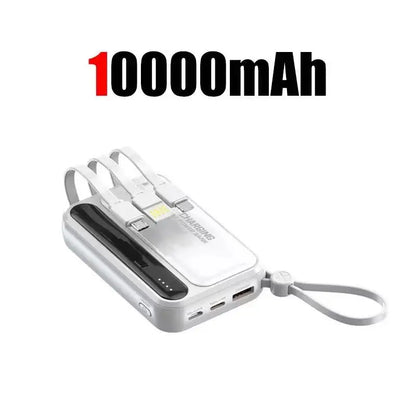 2026 500000mAh 4-in-1 Power Bank With Large Capacity Built-in Cable Digital Display Light Portable And Multifunctional Battery