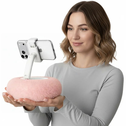 Plush Pillow Phone Stand – Foldable Lazy Holder for Car, Sofa & Bed