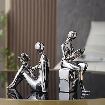 Ceramic Girl Figure Bookends – Set of 2 Decorative Book Stoppers