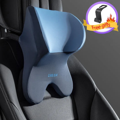 3D Memory Foam Car Headrest & Lumbar Support Pillow