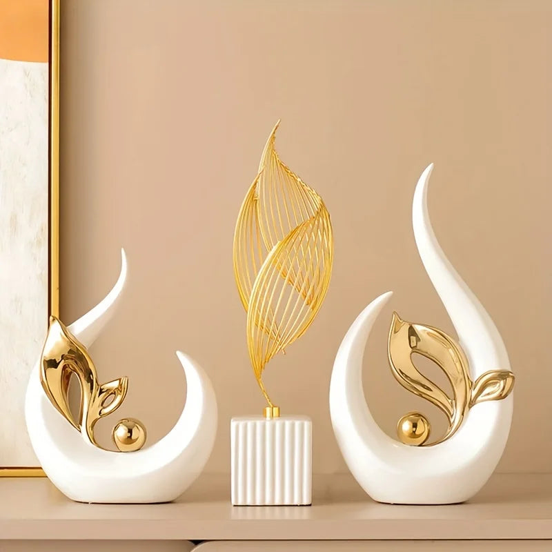 Nordic Ceramic Sculpture – Luxury Living Room & Office Décor