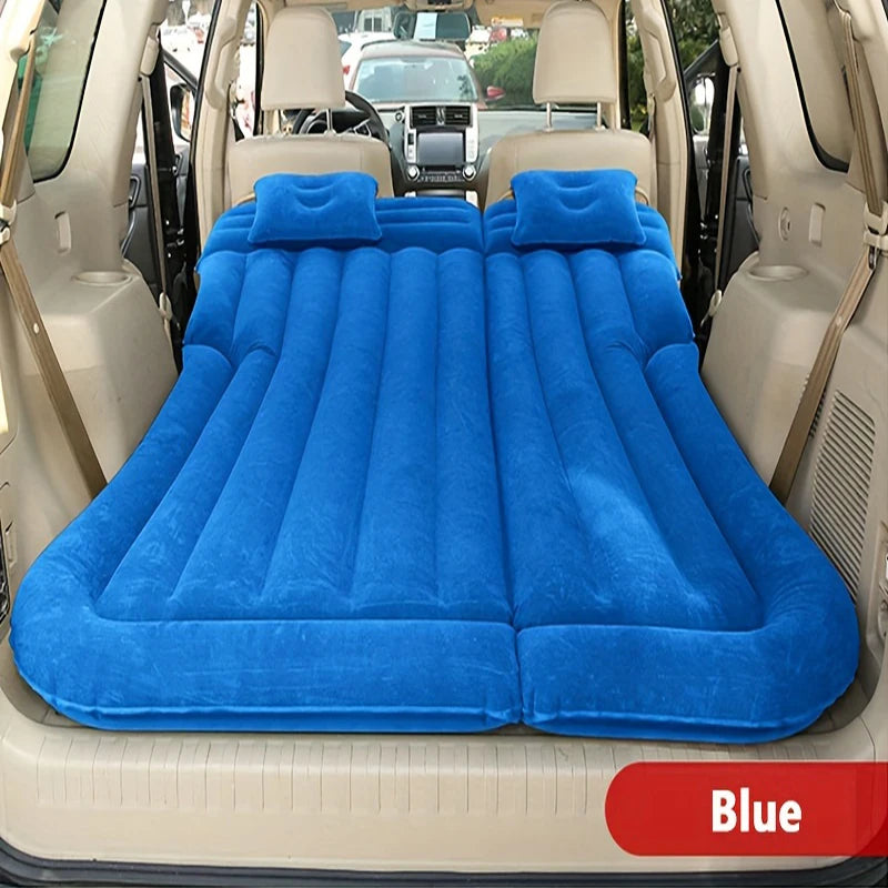 Car Inflatable Travel Mattress Bed – Back Seat Sleeping Mat with Pillows