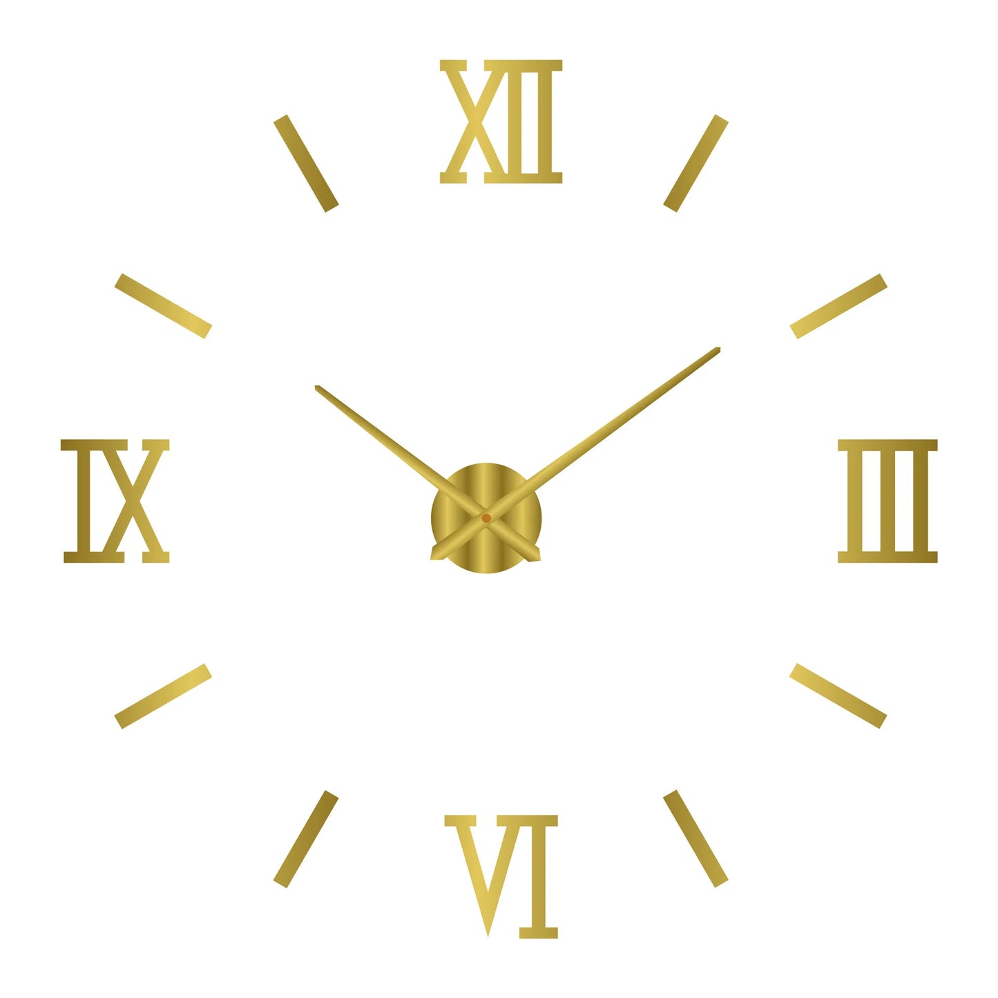 Large Roman Numeral Acrylic Mirror Wall Clock – DIY 3D Sticker