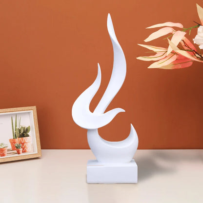 Abstract Flame Bird Sculpture – Resin Desk & Shelf Ornament