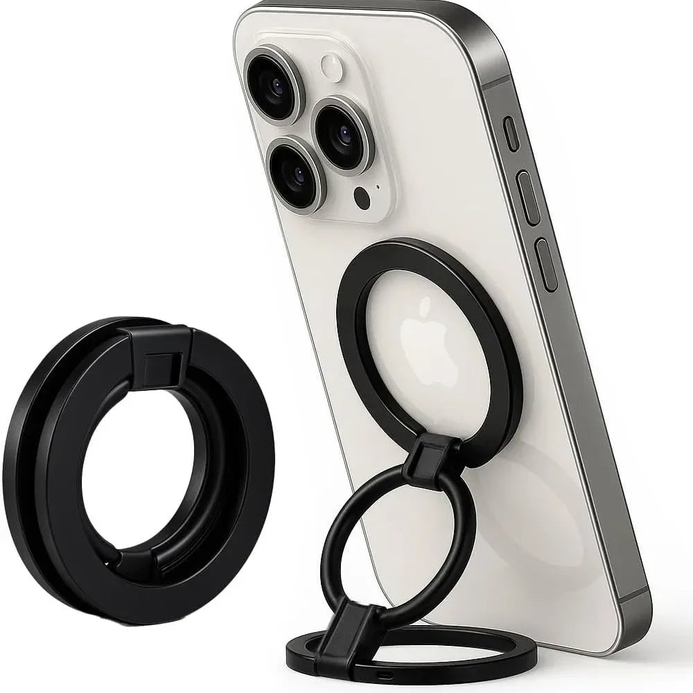Foldable Magnetic Phone Stand – 360° MagSafe Holder for Desk & Car