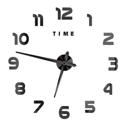 Large Roman Numeral Acrylic Mirror Wall Clock – DIY 3D Sticker