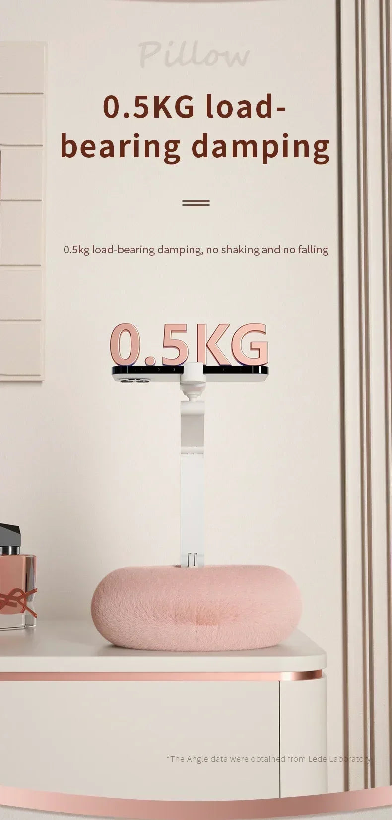 1PCS Desktop Pink Pillow Phone Holder Stand Adjustable Long Arm Smartphone Mount For iPhone 17 16 15 14 13 12 Samsung Xiaomi