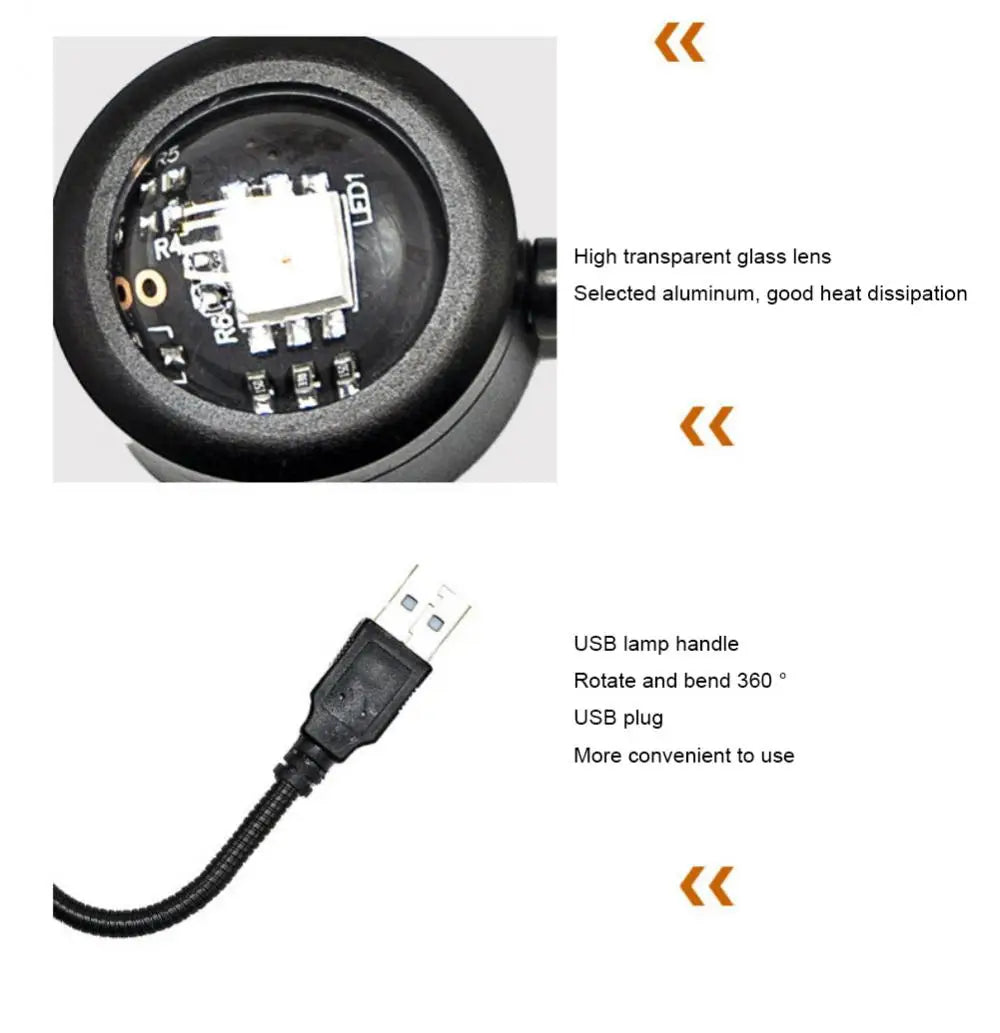 RGB Sunset Projection Night Light – USB LED Lamp for Home & Photography