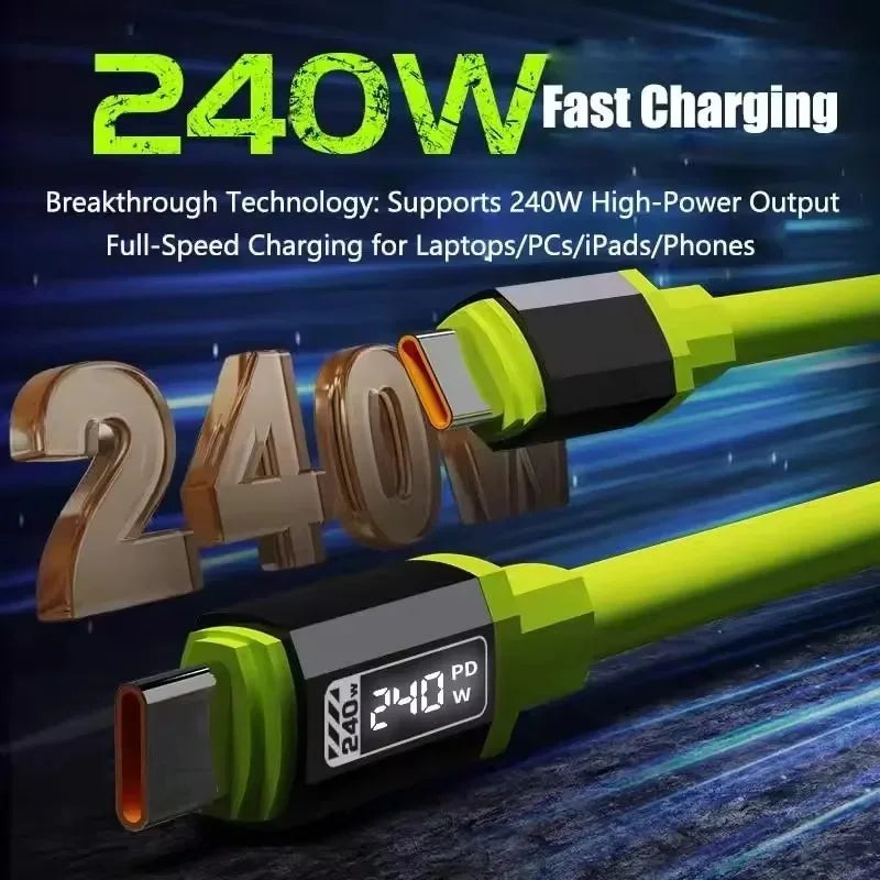 240W USB-C Fast-Charging Cable – 3-Pack (0.3m/1m/1.5m/2m)