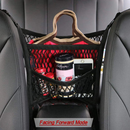 Car Seat Gap Storage Net Bag – Elastic Mesh Organiser & Pet Barrier
