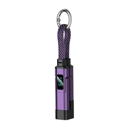 4-in-1 Keychain Charging Cable with LED Display – USB-C Fast Charge