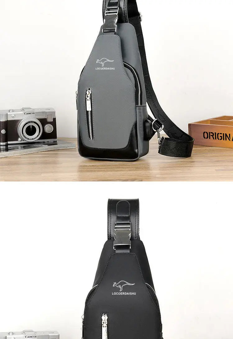 Men's Chest Bag New Fashion Korean Style Casual Sports Water Proof Oxford Chest Crossbody Bags for Men Shoulder Messenger Bag