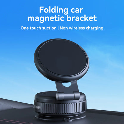 Magnetic Dashboard Phone Holder – Foldable & Extendable with Vacuum Suction