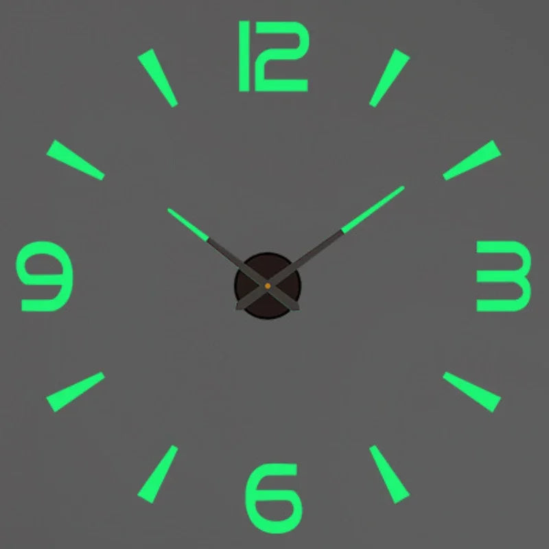Large 3D Luminous Acrylic Wall Clock – DIY European Style
