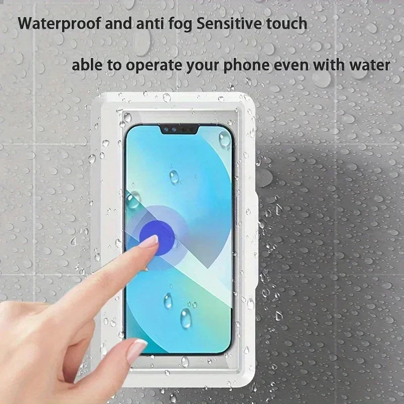 Waterproof Shower Phone Holder with Anti-Fog Screen