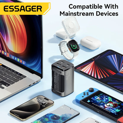Essager 67W GaN Desktop Charger – 4-Port USB-C & USB-A Fast Charging